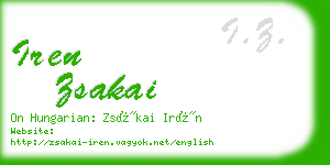 iren zsakai business card